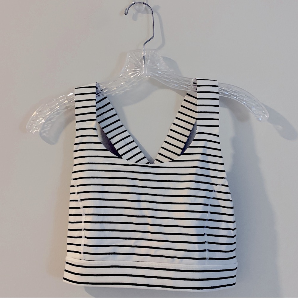 Gently Used Glyder Striped Sports Bra Large